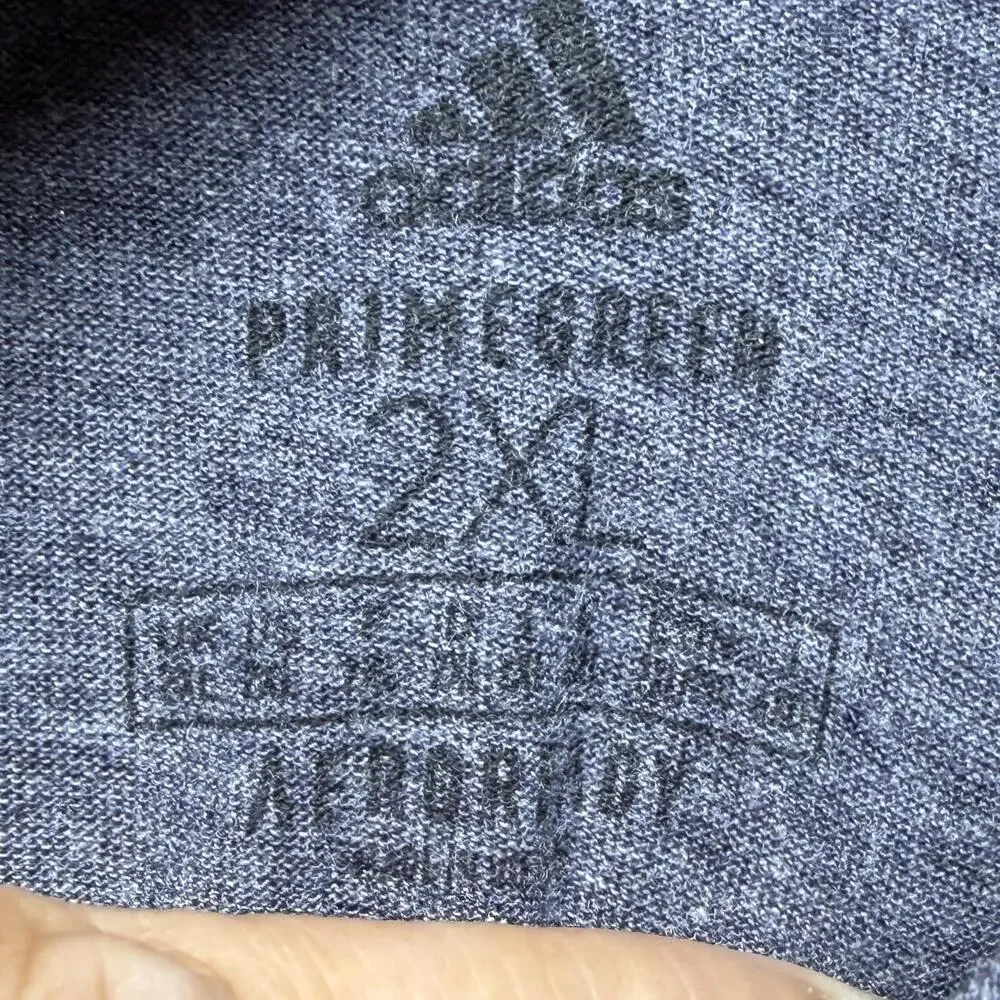 Adidas Shirt Mens 2XL Gray Hooded Long Sleeve Primegreen AEROREADY Tee Athletic